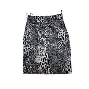 Paniz Straight & Pencil Skirt Women's 12 Multicolor Leopard Print Lined Back Zip